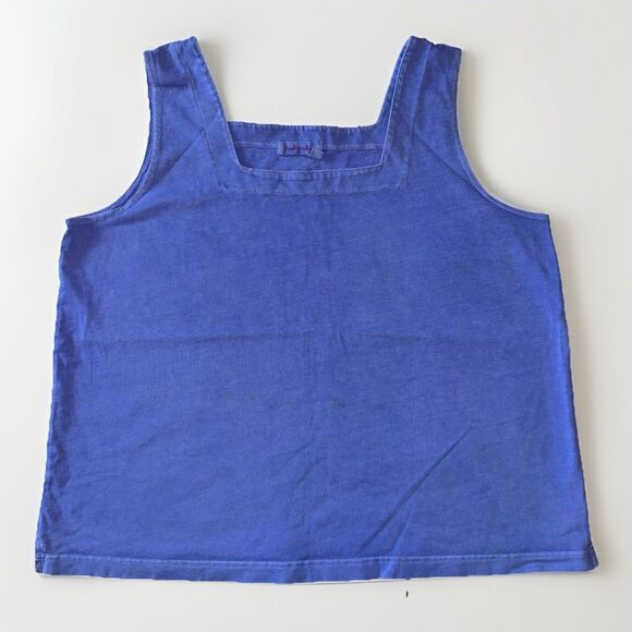 FRESH PRODUCE Boxy Tank Top XL Peri Blue 100% Cotton Square Neck Casual - Picture 1 of 9
